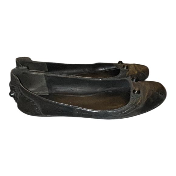 Balenciaga Black Leather Ballet Flats Size 9.5 - Picture 1 of 6